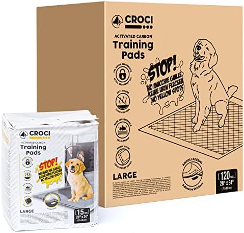  CROCI XXL 30"x36" Charcoal Pads For Dogs, Odor-Control Carbon Pee Pads For Dogs Absorbs Up To 10 Cups Of Liquid, 6-Layer Leak-Proof & Quick Dry Dog Training Pads, Disposable (35 Counts)