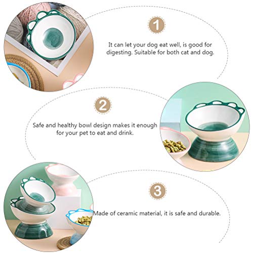  Pet Bowl 1Pc Dinosaur Claw Pet Bowl Pet Feeder Pet Feeding Bowl Cat Bowl Dog Bowl (Green)