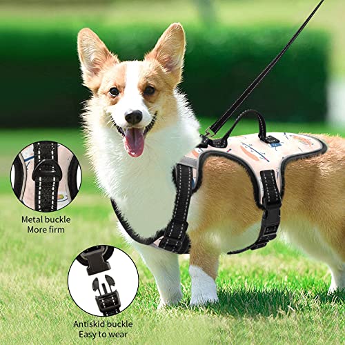  Cartoon Food Sushi Sashimi Dog Harness Adjustable Reflective Dogs Harness Soft Vest Harness For Dog Puppy Pets (with Drawcord)
