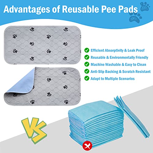 KOOLTAIL Washable Pee Pads For Dogs, 2 Pack Waterproof Reusable Puppy Potty Training Pads, Non-Slip Whelping Pet Food Feeding Mat For Small Animals