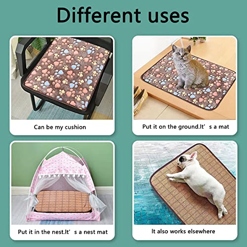  Hnjtkj Pet Dual-Use Mat Cushion Summer Cooling Comfortable And Cool Bamboo Fiber Mat Pet Supplies 40 * 30CM,Pink,40CM*30CM