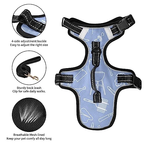  No Pull Dog Harness For Small Dogs Adjustable Pet Vest Harness With Leash Reflective Front Clip Vest With Handle Easy Control For Small Medium Large Dogs Cats Outdoor Walking Grill Barbecue Tools Food