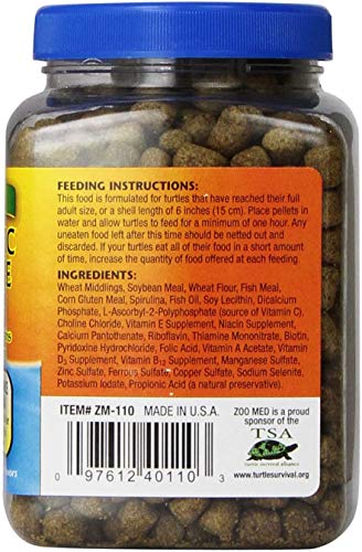  Zoo Med Natural Aquatic Turtle Food - Maintenance Formula (Pellets) 6.5 Oz - Pack Of 3