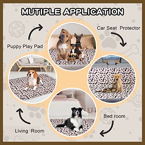  Pee Pads For Dogs Reusable Washable,2 Pack Well Made Dog Training Waterproof Pet Pads For Dog Bed Mat,Puppy Pads Extra Large ,Leak Proof Super Absorbent Whelping Pads ,48x60 Inch,Brown+Gray