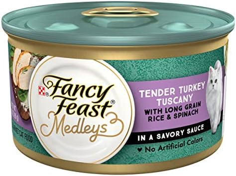  Purina Fancy Feast Wet Cat Food, Medleys White Meat Chicken Tuscany With Long Grain Rice & Greens - (24) 3 Oz. Cans