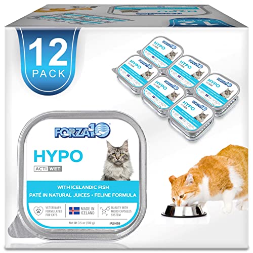  Forza10 Wet Hypoallergenic Cat Food, Fish Flavor Canned Wet Cat Food, For Adult Cats With Allergy And Skin And Coat Conditions, 12 Pack Case Of 3.5 Ounce Each