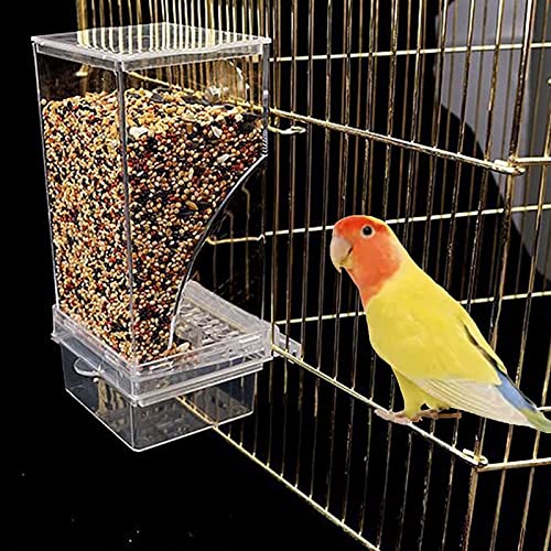  HYVET Automatic Feeders， Bird Feeders Automatic Parrot Feeder Drinker Acrylic Seed Food Container Cage Accessories For Small And Medium Parakeets