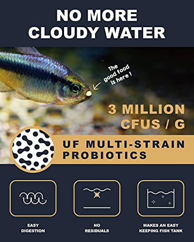  Ultra Fresh Tetra Fish Food, Slow Sinking, All Natural Ingredients, Wild Sword Prawns, Spirulina, Natural Color Enhancement, Small Granules For Small Fish, Tropical Micro Pellet 4.6 Oz