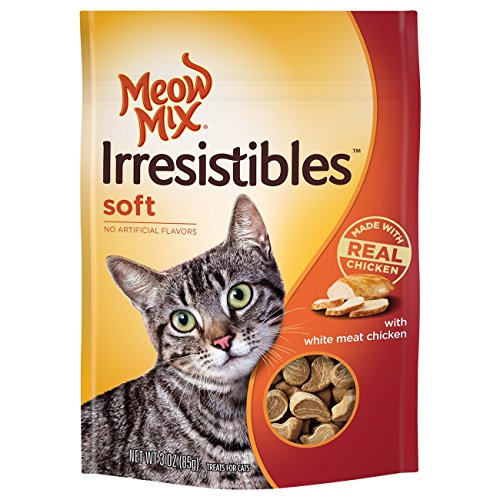  Meow Mix Irresistibles Soft Cat Treats With Real White Meat Chicken (Pack Of 10), 3 Oz.