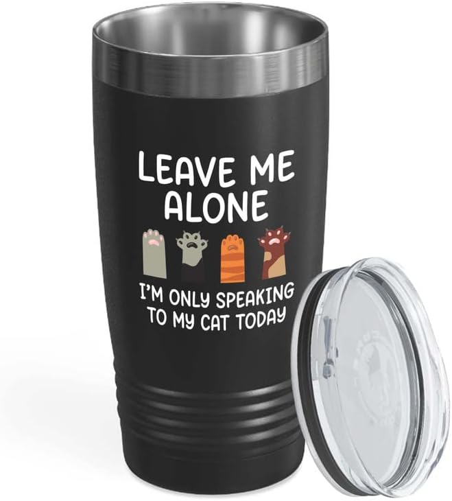  Flairy Land Cat Lady Black Tumbler 20oz - Passionate About Cats -Cat Themed Kitchenware Cat Parent Gift Cat Person Feline Mom Furkids Cat Sitter Cat Groomer Middle Aged Woman