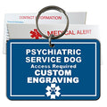  My Identity Doctor Psychiatric Service Dog ID Tag Custom Engraved Rectangle Plastic - Blue - Medium