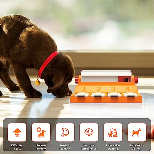  GOOLA Dog Puzzle Toys, Dog Slow Feeders, Interactive Dog Toys For IQ Training & Mental Enrichment, Fun Dog Treat Puzzle Toy For Large/Medium/Small Dogs (Orange)