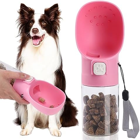  Colorday Handheld Dog Training Feeder, Clicker, Treats Bottle, Treat Pouch, For Training, Walking, Hiking And Traveling,Patent Pending BPA-Free Materials. (6.7 OZ, Blue)