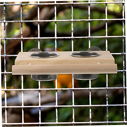  EVANEM 2pcs Bird Toy Bird Accessories Hamster Accessories Hanging Parrot Bowl Bird Cage Plastic Cup Water Bird Cup Parrot Water Cup Pet Feeder Parrot Food Cups To Feed Water Cup Wood