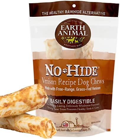  EARTH ANIMAL No Hide Medium Chicken Flavored Natural Rawhide Free Dog Chews Long Lasting Dog Chew Sticks | Dog Treats For Large Dogs | Great Dog Chews For Aggressive Chewers