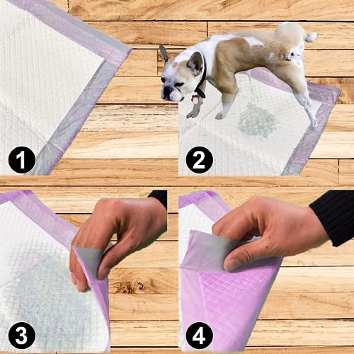  VIVVIVA Pink Dog Pee Training Pads 13" X 17" (Small) - 6 Thick Ultra Absorbent Layers - Leak-Proof & Odor-Control - Quick Dry Training Pads For Small Puppies, Kittens, Guinea Pigs & Rabbits [40 Count]