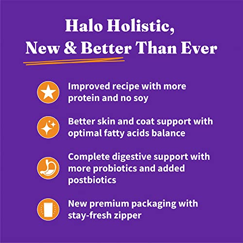  Halo Holistic Dog Food, Complete Digestive Health Grain Free Cage-Free Chicken And Sweet Potato Recipe, Dry Dog Food Bag, Senior Formula, 3.5-lb Bag