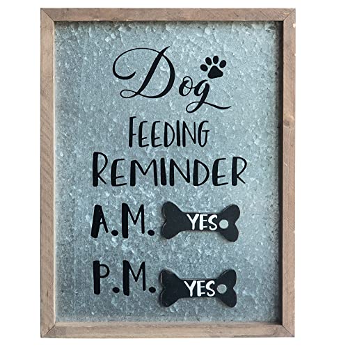  COLLECTIVE HOME - Metal Dogs Feeding Schedule Pet Feeding Reminder Decorative Wall Art, Dog Feeding Reminder (01)