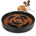  Sted Slow Feeder Dog Bowls Ceramic, 2.5 Cups Slow Feeder Dog Bowls Small Medium Breed, Dog Food Bowls, Heavy Premium Ceramic Dog Bowls, Help Dog Slow Down Eating, Diameter 8.6 In & Tall 1.6 In, Black