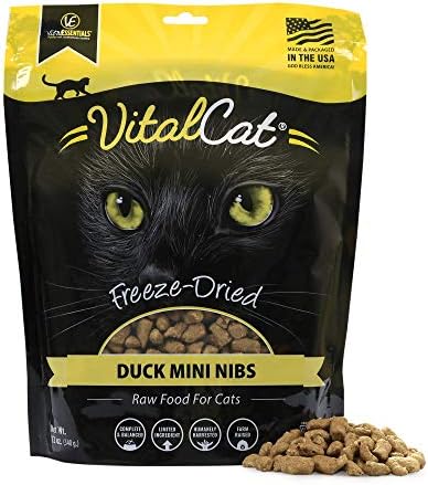  Vital Essentials Freeze Dried Cat Food, Beef & Chicken Mini Nibs 8 Oz