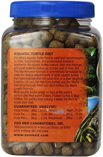  Zoo Med Natural Aquatic Turtle Food - Maintenance Formula (Pellets) 6.5 Oz - Pack Of 6