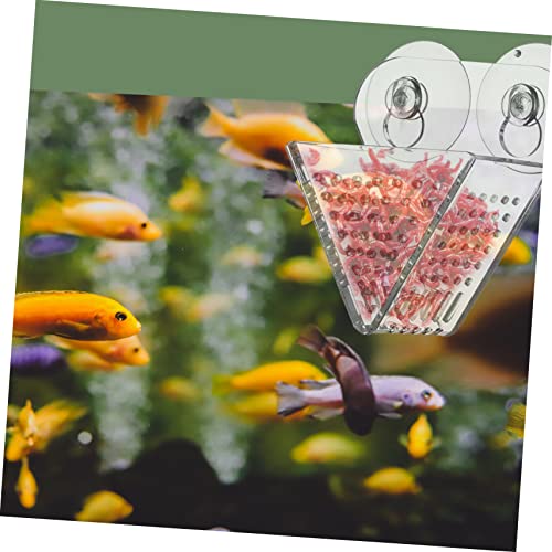  NOGRAX 2 Pcs Double Tool Dispenser Red For Glass Worms Bait Useful Feeder V- Shrimp Aquarium Food Acrylic With Tank Cone Aquariums Cup Shaped Live Brine Worm Fish Feeding Feeder (Color : Transparent