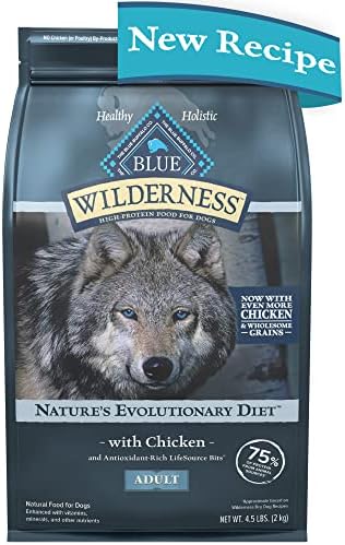  Blue Buffalo Wilderness High Protein Natural Adult Dry Dog Food Plus Wholesome Grains, Salmon 24 Lb Bag
