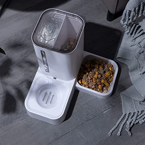  AYENCI Cat Automatic Water, Automatic Pet Feeder Kitten Puppy Feeding Bowl Dog Water Bottle Large Capacity Wet And Dry Separation Food Feeding Container (Color : Gray)