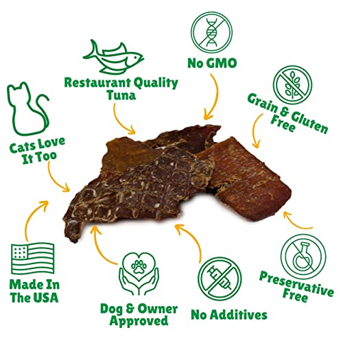  Lucky Premium Treats Tuna Jerky – Tuna Jerky Treats For Cats And Dogs, Nutrient-Rich And All-Natural Dog Treats And Cat Treats (14 Oz)