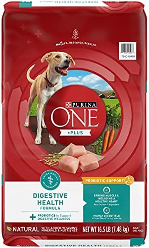  Purina One Plus Digestive Health Formula Dry Dog Food Natural With Added Vitamins, Minerals And Nutrients - 16.5 Lb. Bag