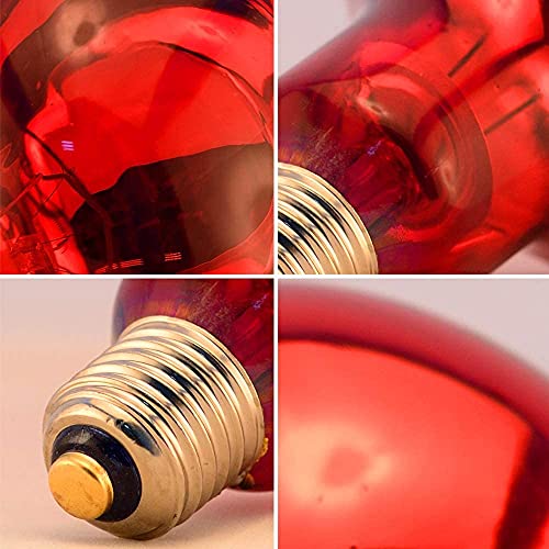  BONGBADA 6 Pack Heat Lamp Bulb R95 125 Watt Full Red Infrared Glass Lamp Bulb For Food Service, Brooder Bulb,Chicks, Pet, Bathroom,Light Therapy,Reptiles And Amphibian Use E26 Base