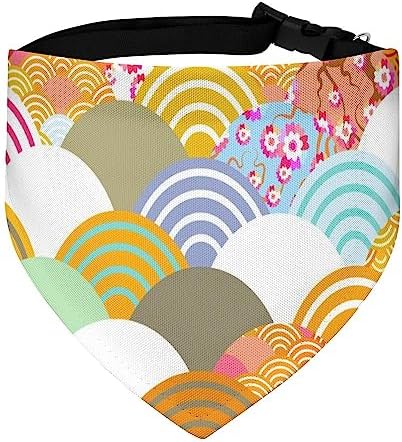 GENERIC Fish Scales Pattern Pet Bandana Collar - Scarf Collar - Art Dog Bandana Minimal Head Cicumference