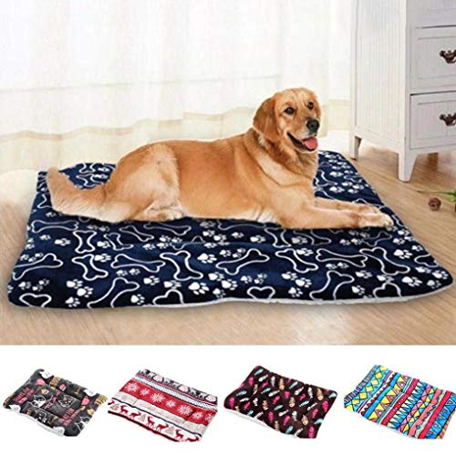  SENERY Bone Fish Deer Design Pattern Pet Blanket Thick Soft Flannel Carpet Cute Cat Dog Puppy Mat