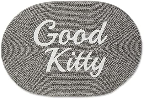  Bone Dry DII Braided Pet Mat Collection 100% Cotton, Bone Shape, Black/White Buffalo Check