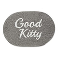  Bone Dry DII Braided Pet Mat Collection 100% Cotton, Oval Shape, Gray Good Kitty