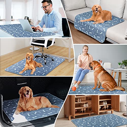  Pee Pads For Dogs Extra Large, 39"x27" Washable Puppy Pads Pet Traning Pads.Waterproof Reusable Dog Pee Pads With Anti-Skid Bottom Highly Absorbent ,for Guinea Pigs, Bunnies, Cats-Blue2pcs