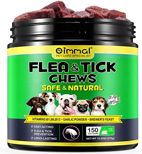  Flea And Tick Prevention For Dogs Chewable Flea And Ticks Treats, 150PCS Dog Flea & Tick Prevention Control Supplement, Flea And Tick Chews For Dogs, Oral Flea Pills For Dogs (Peking Duck Flavor)