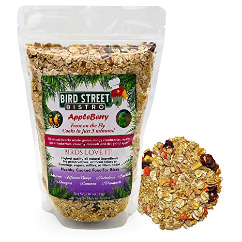  Bird Street Bistro Parrot Food - Parakeet Food - Cockatiel Food - Bird Food - Cooks In 3-15 Min W/Natural & Organic Grains - Legumes - Non-GMO Fruits, Vegetables, & Health Orientated Spices
