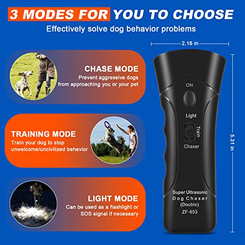  Anti Barking Device, 3 Mode Upgraded Dual Sensor Dog Barking Control Devices, 33Ft Ultrasonic Dog Barking Deterrent Pet Behavior Training Tool For Almost Dogs Indoor Outdoor