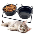  XINGTS Elevated Cat Bowls,Ceramic Raised Cat Food Bowl,15°Tilted Cat Feeding Bowls Elevated,Anti Vomiting Cat Bowls For Indoor Cats,Perfect For Cat And Small Dog Food And Water Bowl Dishes Set