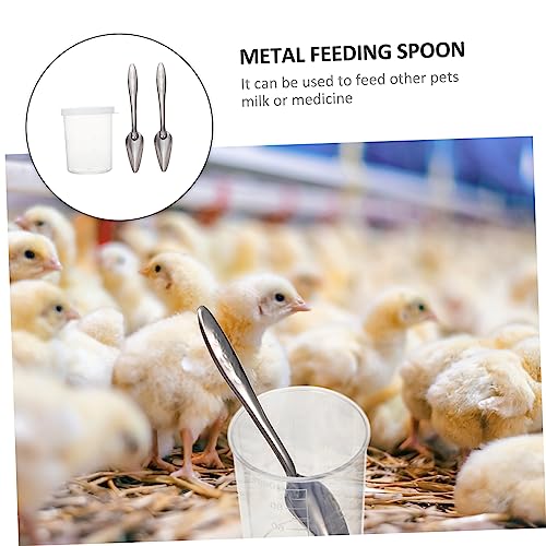  Iplusmile 3 Sets Parrot Feeding Spoon Pet Feeder Pigeon Feeder Accessories Birds Hand Food Feeder Water Feeding Tube Bird Supply Convenient Bird Spoon Bird Feeding Spoon Metal Hose