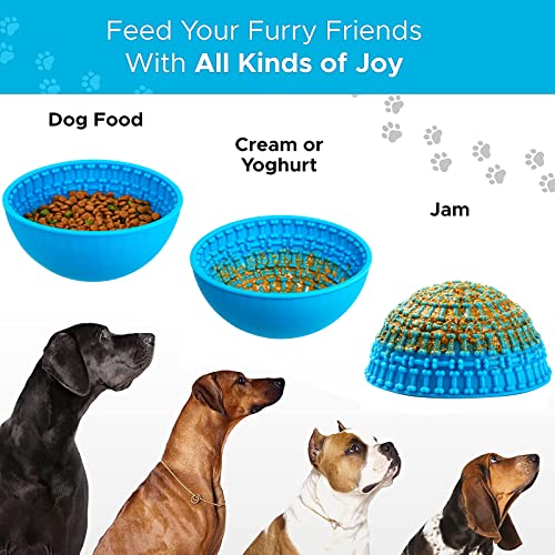  Wobble Lick Bowl For Dogs Large, Dog Lick Bowl For Calming Anxiety Boredom Relief Oral Health,Silicone Slow Feeder Dog Bowls To Slow Down Eating, Perfect For Soft Food, Treats, Yogurt Or Peanut Butter