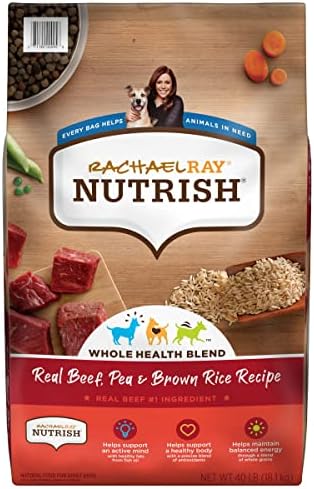  Rachael Ray Nutrish Premium Natural Dry Dog Food, Real Beef, Pea & Brown Rice Recipe, 14 Pounds, Model:-P