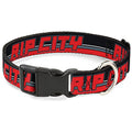  Buckle-Down 15-26" Rip City/Stripe/Mesh Black/Gray/Red Plastic Clip Collar, Large