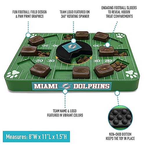 Pets First NFL Miami Dolphins Puzzle Toy, Puzzle Treat Dog Toy, Interactive Dog Treat Toy, Dog Puzzle