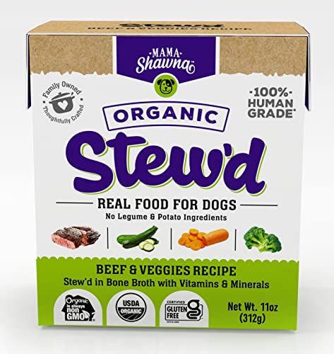  Mama Shawna Organic Stew'd Dog Beef & Veggies Recipe 11 Oz. (6 Pack)
