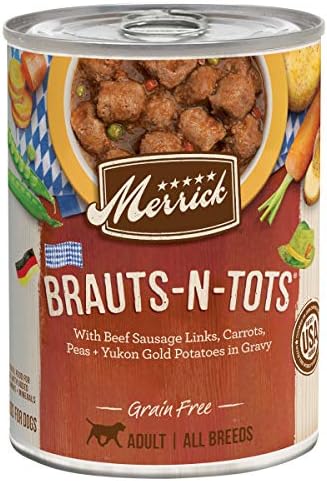  Merrick Grain Free Wet Dog Food Variety Pack, Grain Free Favorites Canned Dog Food - (12) 12.7 Oz. Cans