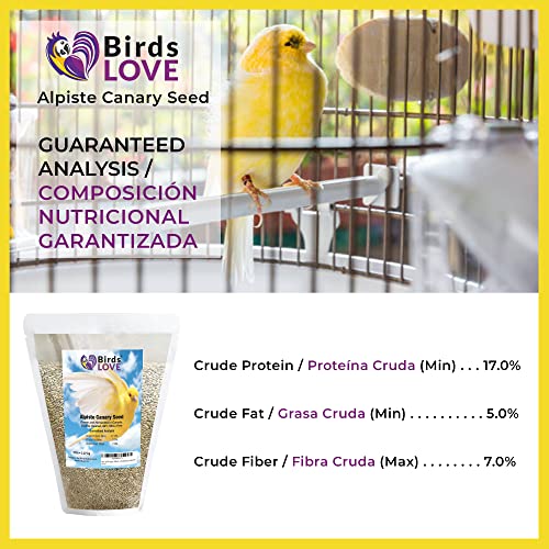 Birds LOVE Alpiste 100% Non-GMO Double Cleaned Canary Seed For Canaries And Finch Birds With No Fillers Or Additives | Bird Food Also Deal For Parakeets, Conures, And Budgies