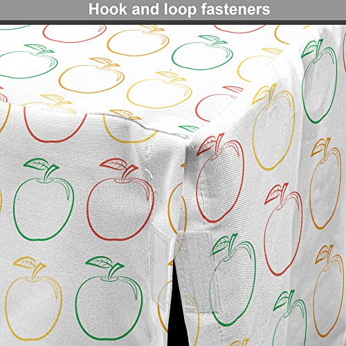  Lunarable Fruit Dog Crate Cover, Natural Theme Colorful Abstract Ripe Apples Motifs Organic Foods, Easy To Use Pet Kennel Cover For Small Dogs Puppies Kittens, 48 Inch, White Multicolor