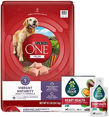  Purina ONE High Protein Dry Senior Dog Food Plus Vibrant Maturity Adult 7 Plus Formula - 16.5 Lb. Bag